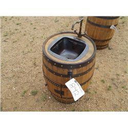 WHISKEY BARREL SINK W/FAUCET