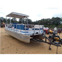 20' PONTOON BOAT 60 HP OUTBOARD ENGINE, CANOPY, TRAILER