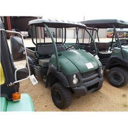 2006 KAWASAKI MULE, S/N JK1AFEB176B505238, GAS ENG, TILT BED, CANOPY, METER READING 1,869 HRS