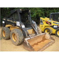 NEW HOLLAND LX985 SKID STEER LOADER, S/N 134818, GP BUCKET, CANOPY, METER READING 1,992 HRS