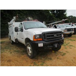 2000 FORD F450 S/A MECHANICS TRUCK, S/N 1FDAF56F2YEC84639, POWER STROKE DIESEL ENG, 5 SPD TRANS, TOO