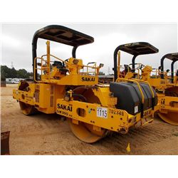 SAKAI SW900 TANDEM VIBRATORY ROLLER, S/N VSW3310105C, 84" DRUM, VIBRATORY, CANOPY, METER READING 3,6