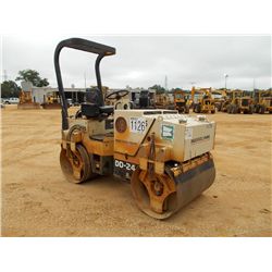 INGERSOLL-RAND DD24 TANDEM ROLLER, S/N 160059 (99 YR) 48" DRUMS, VIBRATORY, ROLLBAR, METER READING 1