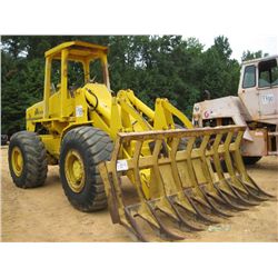 FIAT ALLIS 645B WHEEL LOADER, S/N VNREA09BLE, ROCKLAND ROOT RAKE, CANOPY, 20.5-25 TIRES