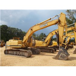 JOHN DEERE 200LC HYDRAULIC EXCAVATOR, S/N 500168, 9' 6" SITCK, 42" BUCKET, THUMB, ECAB W/ AIR, METER