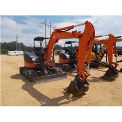 HITACHI ZX50UNA-2 MINI EXCAVATOR, S/N 244759,4' 7" STICK, 24" BUCKET, BACKFILL BLADE, CANOPY, METER 
