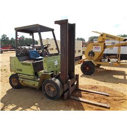 CLARK GPS20 FORKLIFT, S/N 4161264, PROPANE, 3' FORKS, METER READING 2,453 HRS
