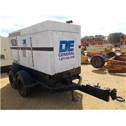 COLEMAN CJ4T605Q 60K GENERATOR, S/N 01013817, MTD OF T/A TRAILER, METER READING 2,720 HRS