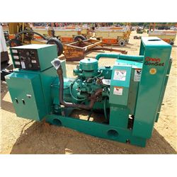 ONAN GENERATOR SET TECHSTAR 35G, S/N L900362296, 35KW, SINGLE OR 3 PHASE, NE60, 3600 RPM, CHRYSLER H
