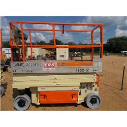 JLG 2030ES AERIAL WORK PLATFORM, S/N 200177134 (08 YR), 20' MAX HEIGHT, MAX CAP 500#, ELECTRIC, METE