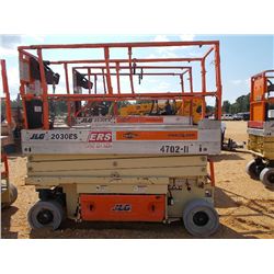 JLG 2030ES AERIAL WORK PLATFORM, S/N 177152, 20' MAX HEIGHT, MAX CAP 500#, ELECTRIC, METER READING 9