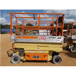 JLG 2030ES AERIAL WORK PLATFORM, S/N 200177160, 20' MAX HEIGHT, MAX CAP 500#, ELECTRIC, METER READIN