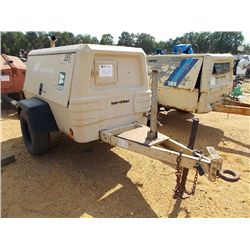 INGERSOLL RAND P185 AIR COMPRESSOR, S/N 384753UDRB34, JOHN DEERE DIESEL ENG, METER READING 1,102 HRS