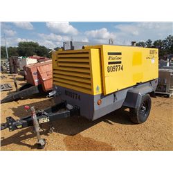 ATLAS COPCO XAS375 AIR COMPRESSOR, S/N 0910033 (10 YR), JOHN DEERE DIESEL, METER READING 1,014 HRS