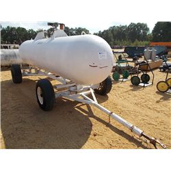 OFF ROAD DIESEL STORAGE TANK W/ PUMP & HOSE MTD ON 4 WHEEL FARM TRAILER