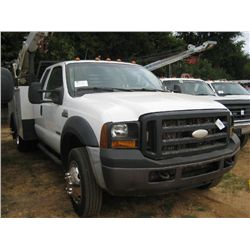 2007 FORD F550 S /A MECHANIC TRUCK, S/N 1FDAX56P77EB05676, POWER STROKE DIESEL ENG, 5 SPD TRANS, EXT