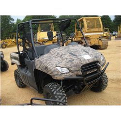 2013 HONDA MUV700D 4X4 SIDE BY SIDE ATV, S/N 3HIVE0116DD400433, GAS ENGINE, REAR BED