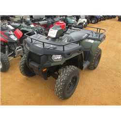 2013 POLARIS SPORTSMAN 500 4X4 ATV, S/N 4XAMH50A7DA558421, FRONT & REAR RACKS, METER READING 1,827 H