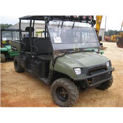 2008 POLARIS RANGER 700 TWIN CREW, S/N 4XAWH68A982696299, GAS ENGINE,M A/T, CANOPY, WINDSHIELD, METE