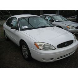 2005 FORD TAURUS 4 DOOR SEDAN, S/N 1FAFP53UX5A260883, V6, A/T, ODOMETER READING 115,4531 MILES