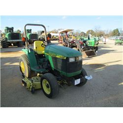 JOHN DEERE 4200 LAWN TRACTOR, S/N LV4200H120033, 3 PTH, PTO, 1 HYD REMOTE, 72" DECK, ROLL BAR, METER