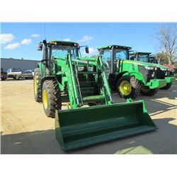 JOHN DEERE 6140M MFWD FARM TRACTOR, S/N 1L06140MJD773821 (13 YR) JOHN DEERE H360 SELF LEVELING LOADE