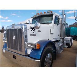 1994 PETERBILT T/A TRUCK TRACTOR, S/N 1XPFDE9X6RN357256, CAT DIESEL ENG, 9 SPD TRANS, 38K REARS, 12K