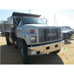 1995 GMC TOPKICK S/A DUMP, S/N 1GDM7H1J3SJ509494, 215 HP CAT DIESEL, A/T, 22K REARS, 11K FRONT, AIR 