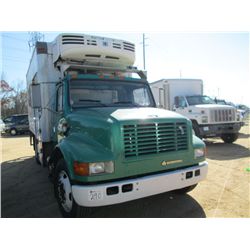 2001 INTERNATIONAL 4700 S/A REEFER TRUCK, S/N 1HTSCABK11H368553, 7.3L INT DIESEL, A /T, 13.5K REARS,