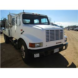 1991 INTERNATIONAL 4700 S/A CREW CAB FLAT BED, S/N 1HTSCNDP0MH318277, DIESEL ENG, A/T, 11' FLATBED W