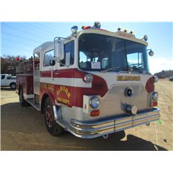 1977 MACK CF686F PUMPER FIRE TRUCK, S/N CF686F12002, 285 HP MACK DIESEL ENG, 5 SPD MACK TRANS, 21,20
