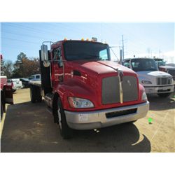2008 KENWORTH T270 S/A FLATBED TRUCK, S/N 2NKMHM6X98M233412, PACCAR DIESEL ENGINE, A/T, 16K REARS, 1