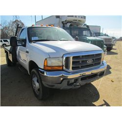 1999 FORD F550 FLATBED TRUCK, S/N 1FDAF56F3XEC66486, POWERSTROKE DIESEL ENG, A/T, 11' FLATBED BODY, 