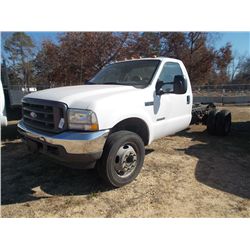 2004 FORD F550 CAB & CHASSIS, S/N 1FDAF56P64EC24690, POWERSTROKE DIESEL ENG, 5 SPD TRANS, ODOMETER R