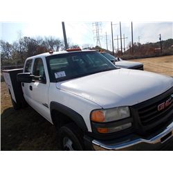 2004 GMC 3500 SERVICE TRUCK, S/N 1GDJC33164F11653, DURAMAX DIESEL ENG, A/T, CREW CAB, TOOL BODY, ODO