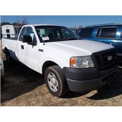 2007 FORD F150 EXTENDED CAB PICKUP, S/N 1FTRF12W27NA39120, V8 GAS, A/T, ODOMETER READING 199,280 MIL