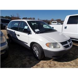 2006 DODGE CARAVAN, S/N 1D4GP25R96B682566, V6 GAS, A/T, ODOMETER READING 174,573 MILES (COUNTY OWNED