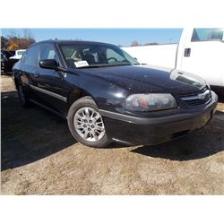 2005 CHEVROLET IMPALA, S/N 2G1WF52K559304578, V6 GAS, A/T, ODOMETER READING 199,049 MILES