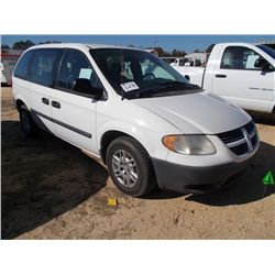 2006 DODGE CARAVAN, S/N 1D4GP25R76B682565, V6 GAS, A/T, ODOMETER READING 151,318 MILES (COUNTY OWNED