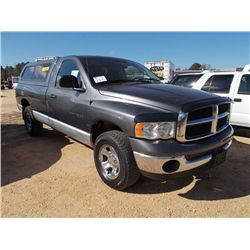 2004 DODGE RAM 1500 4X4 PICKUP, S/N 1D7HV1BN84J128914, GAS, A/T, LWB, CAMPER SHELL