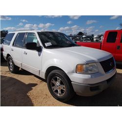 2003 FORD EXPEDITION, S/N 1FMPU16LX3LC08802, GAS ENG, A/T, ODOMETER READING 126,880 MILES