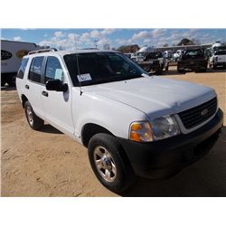 2003 FORD EXPLORER, S/N 1FMZU62K03ZA55136, GAS ENG, A/T