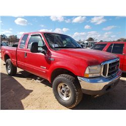 2003 FORD F250 4X4 EXTENDED CAB PICKUP, S/N 1FTNX21P33EB85564, POWERSTROKE DIESEL, A/T