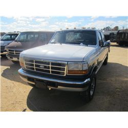 1996 FORD F250 XLT 4X4 EXTENDED CAB PICKUP, S/N 1FTH26FOTEB01147, POWERSTROKE DIESEL, A/T, METER REA
