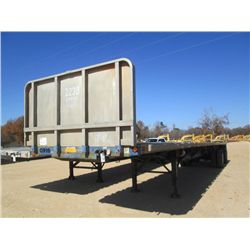 1996 UTILITY FS2CHAE 45' T/A FLAT BED TRAILER, S/N 1UYF52451TA942516, SPREAD AXLE, ALUM FLOOR, HEADA