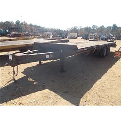 1998 25' T/A TAG TRAILER, S/N 215KHYD1752, DUAL TANDEM, DOVETAIL W/ RAMPS, 215/75R17.5 TIRES (TITLE 