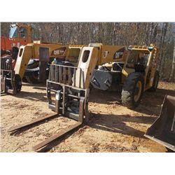 CAT TL943 TELESCOPIC FORK LIFT, S/N TBL00347, 9,000# CAP, 4' FORKS, QUICK COUPLER, TILT CARRIAGE, CA