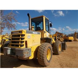 KOMATSU WA180-3 WHEEL LOADER, S/N A80336, COUPLER W/GP BUCKET, & FORKS, ECAB W/AIR, 17.5-25 TIRES