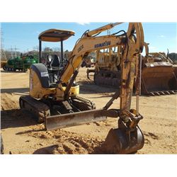 KOMATSU PC35MR-2 MINI HYDRAULIC EXCAVATOR, S/N 6093, 4'6" STICK, 24" BUCKET, THUMB, AUX HYDRAULICS, 
