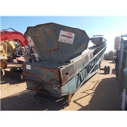 MGL INDUSTRIES 70' RADIAL STACKER, S/N 7436262, 48" BELT, CUMMINS DIESEL, TOWABLE, METER READING 1,3